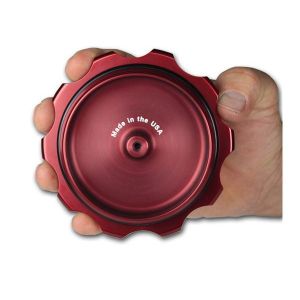 Pro-werks Easy Turn Fill Caps with Lanyard Boss red